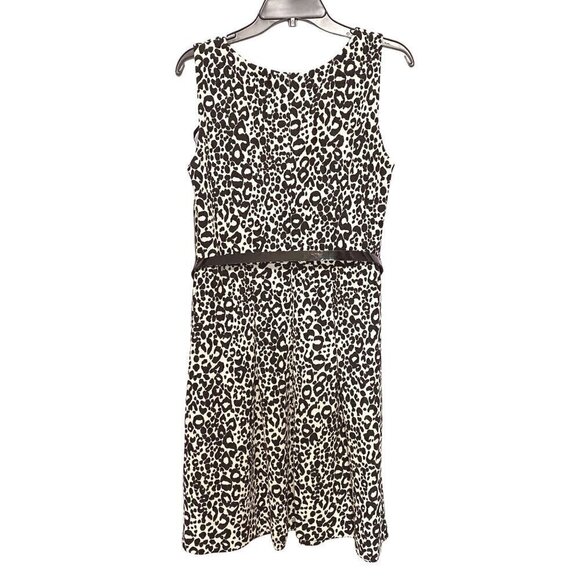 Sandra Darren Fit & Flare Dress Women's Size 12 Black & White Animal Print NWT - Picture 3 of 11